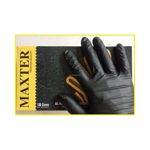 Maxter Prémium Black Nitril 5,5g- feteke nitril gumikesztyű, 100db, XL-es méretben