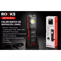   ROOKS COLOR MATCH 3D Inspekciós Lámpa - Színvizsgáló lámpa, hideg, meleg, semleges fénnyel